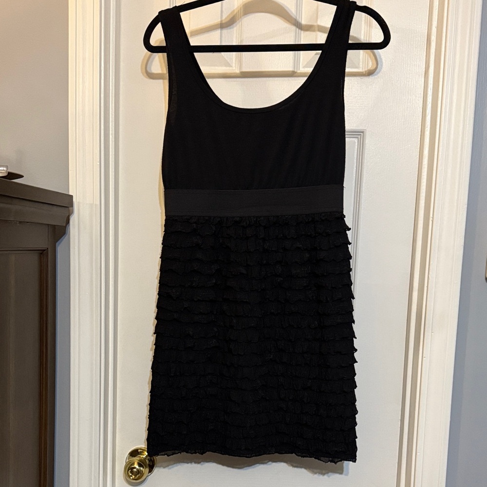 Xhilaration Black Ruffle Tank Mini Dress